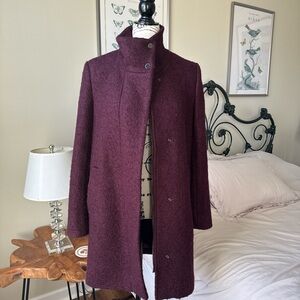 Elegant Burgundy Teddy Jacket
